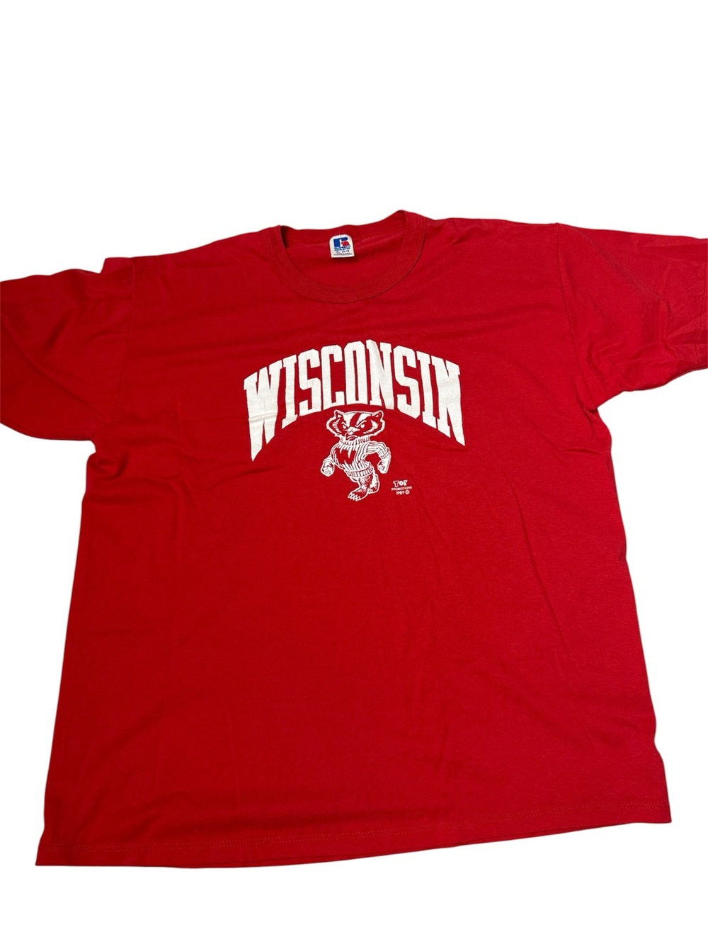 Vintage Wisconsin Graphic tee Single stitch Badgers shirt Russell Athletic 1989